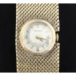 A lady's 9ct gold Rolex precision manual wind bracelet wrist watch, with baton numerals, overall