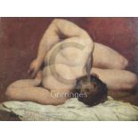 Attributed to William Etty, R.A. (1787-1849)oil on canvasStudy of a reclining nude man18 x 23.5in.