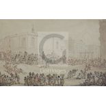 Thomas Rowlandson (1756-1827)pencil, pen, ink and watercolourExecution at Newgate7 x 10.5in.