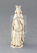 A 19th century French carved ivory figure of a Saint, height 6.75in.