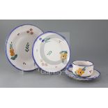 A modern thirty three piece Italian maiolica part tea service, painted with floral sprigs,