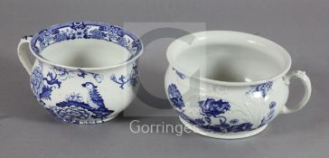 Two Victorian chamber pots, largest 9in. diameter