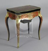 A 19th century French red boulle work and ebonised poudreuse, with rosewood lined mirrored
