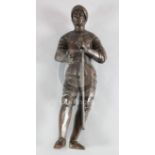 A 16th century Continental carved limewood figure of a knight, the full length figure shown in