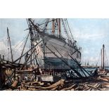 Claude Muncaster (1903-1974)ink and watercolourMaigneau Ship Building Yard, Palmasigned and