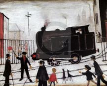 § After Laurence Stephen Lowry (1887-1976)screenprint'The Level Crossing with Train'signed in pencil
