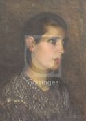 Sir George Clausen RA (1852-1944)oil on canvasHead study of a womansigned18 x 14in., unframed