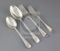 A late Victorian silver Old English pattern part suite of flatware by Josiah Williams & Co, with