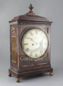 A Regency mahogany bracket clock, Chater, Goswell Road, London, the case with sarcophagus caddy over