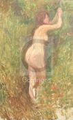 Albert de Belleroche (1864-1944)oil on canvasSketch of a nude woman in woodland29.5 x 19.5in.,