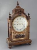 A 19th century rosewood bracket clock, Barraud & Laud, 14 Bishopsgate, the gothic architectural case