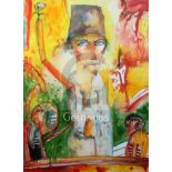 § John Bellany (1942-2013)pencil and watercolour'The Magician'signed, Nevill Gallery label verso30 x