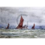 William Lionel Wyllie (1851-1931)watercolourFishing boats at seaauthenticated verso by the artist'