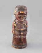 A late 19th century Benin carved ivory figure of a priest, height 6.5in.