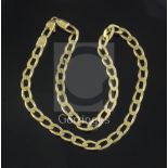 An Italian 18ct gold curb link necklace, 40.5cm.