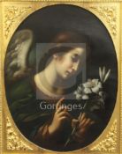 After Carlo Dolci (1616-1686)oil on canvasAngel holding a lily stalk28 x 22in.