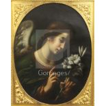 After Carlo Dolci (1616-1686)oil on canvasAngel holding a lily stalk28 x 22in.