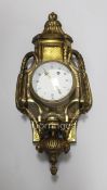 A 19th century French ormolu Cartel clock, with enamelled dial and movement stamped C.H. Paris,