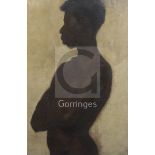 Albert de Belleroche (1864-1944)oil on canvasHalf length portrait of a nude black man30 x 20.5in.