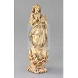 An Indo-Portuguese ivory figure of Mary, Our Lady of the Conception, Goa, late 17th/early18th