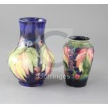 Two Moorcroft leaf and berry pattern vases, c. 1940s both with impressed marks Moorcroft Potter to