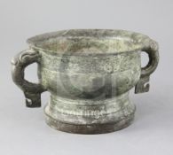 A Chinese archaic bronze ritual vessel, gui, Western Zhou dynasty, 11th/10th century BC, cast in