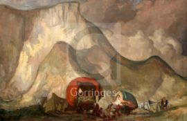 § Frank Brangwyn (1867-1956)oil on canvasGypsy encampmentEx. William de Belleroche Collection48 x