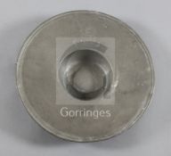 An early 18th century, probably Flemish, 'Cardinal's Hat' pewter dish, makers mark verso, diameter