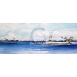 William Alister Macdonald (1861-1948)watercolourTahiti coastal landscapesigned and dated 19325 x