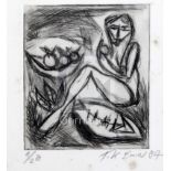 § Tracey Emin (b.1963)etchingFemale nude eating fruitsigned in pencil, dated '87, 9/20overall 9 x