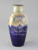 A Royal Doulton stoneware vase, decorated by Francis C. Pope, with stylised floral motifs,