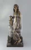 After M. Le Duc. A bronze figure of a female water carrier, height 24in.