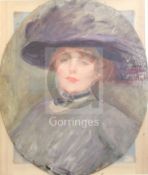 Albert de Belleroche (1864-1944)oil on canvasPortrait sketch of a lady probably Mrs Harry Vane
