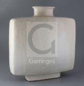 Pierre Culot (Belgian 1938-2011). A large cream-glazed geometric vase, 'C' monogram to base,