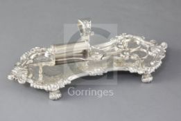 A George IV silver snuffers stand, Waterhouse, Hodson & Co and a pair of George III cadle