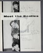 The Beatles. A rare set of four signatures of the individual band members on a 'The Beatles Show'