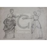 Valentine Cameron Prinsep RA (1838 - 1904)2 pencil drawingsStudies of young women, taken from an