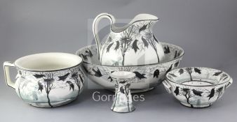 A Weymss five piece Earlshall pattern wash set, basin diameter 39.5cm