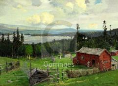 Samuel John Lamorna Birch (1869-1955)oil on canvasA Norwegian farmsigned25 x 35in.