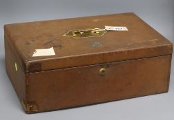 An Edwardian pigskin despatch box by Bramah, London, monogrammed