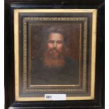 English School, oil on card, portrait of William Holman Hunt 23 x 18cm