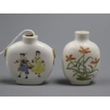 Two Chinese porcelain snuff bottles