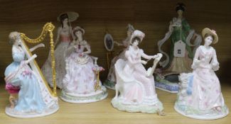 Seven Royal Worcester figures tallest 28cm