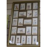 Anglo Indian School, framed set of 20 ink and watercolour studies of Indian servants and