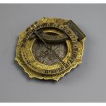 An antique pocket sundial 5cm