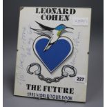 Leonard Cohen, The Future, signed sleeve of a poster or record sleeve