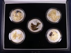 A Royal Mint 2006 Britannia Golden Silhouette Collection five silver proof coin set, no.1604/3000