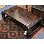 A Chinese carved hardwood low table W.99cm