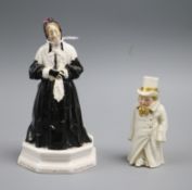 A Doulton figure 'Charleys Aunt' and a Worcester candle extinguisher
