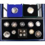 Royal Mint The Queens 80th Birthday - A Celebration in Silver thirteen coin set, a piedfort silver